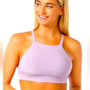Lorna Jane Day Dreamer sports bra size XS/S light purple high neck strappy